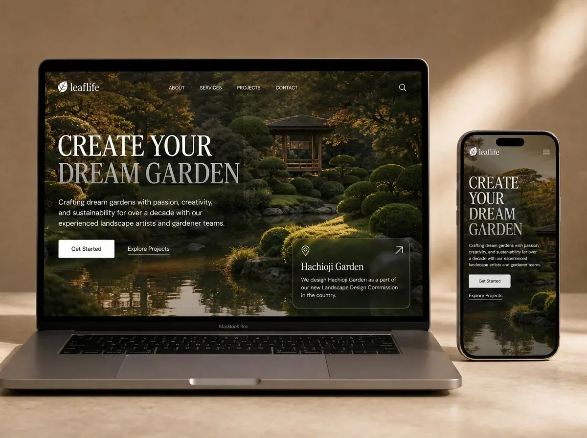 Leaflife dream garden landscape design website