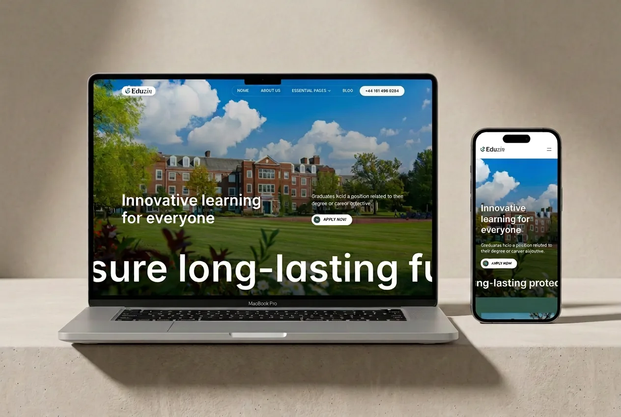 Website design mockup