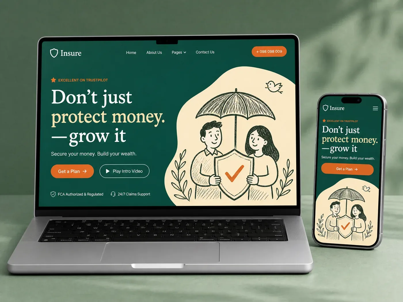 Website design mockup